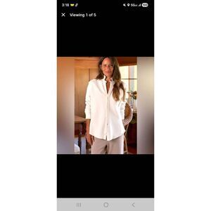 Frank & Eileen Triple Fleece Eileen Button Down Sweatshirt Vintage White Sz XL